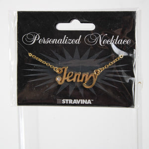 JENNY NEW Name Goldtone Rhinestone Accent 14.5" w 4.5" Multi Ring Ext Necklace