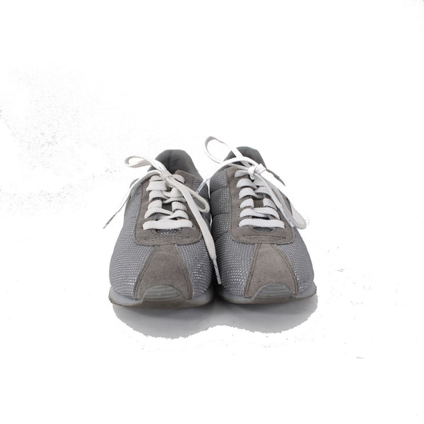 Coach Shoes NEW Sz 5.5 M Gray Silver Lace Up Fabric 1" Tennies Shoes
