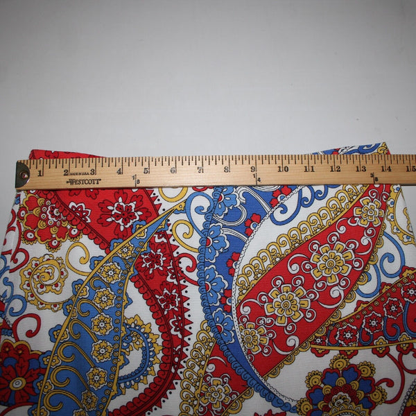 Talbots Petites Sz 4p White Red Multi Paisley Lined Lyocell Cotton Pencil Skirt