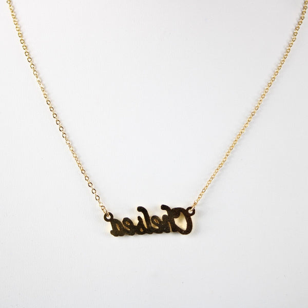 CHELSEA NEW Name Goldtone Rhinestone Accent 14.5" w 4.5" Multi Ring Ext Necklace