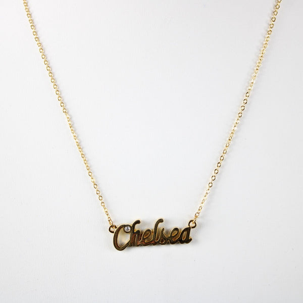 CHELSEA NEW Name Goldtone Rhinestone Accent 14.5" w 4.5" Multi Ring Ext Necklace