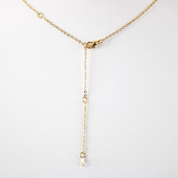 CHELSEA NEW Name Goldtone Rhinestone Accent 14.5" w 4.5" Multi Ring Ext Necklace