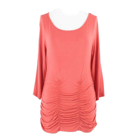 Soft Surroundings Sz S Rust All Around Draped Rayon Spandex Knit Top