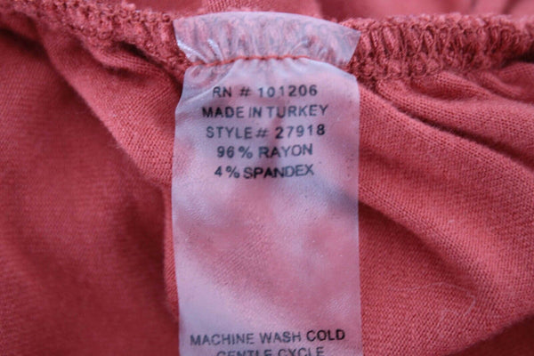 Soft Surroundings Sz S Rust All Around Draped Rayon Spandex Knit Top
