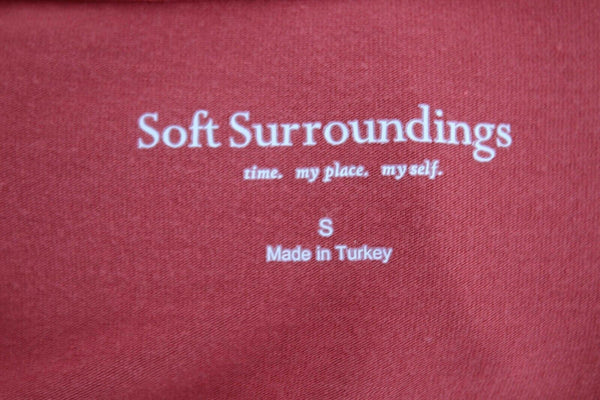 Soft Surroundings Sz S Rust All Around Draped Rayon Spandex Knit Top