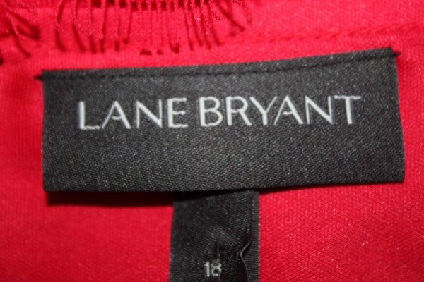 Lane Bryant NEW $100 Sz 18 Red on Red Lined Belted Lace Nylon Poly Dress