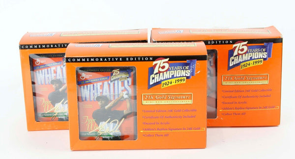 Wheaties Tiger Woods 75 Years Of Champions Gold Signature Mini Box NIB