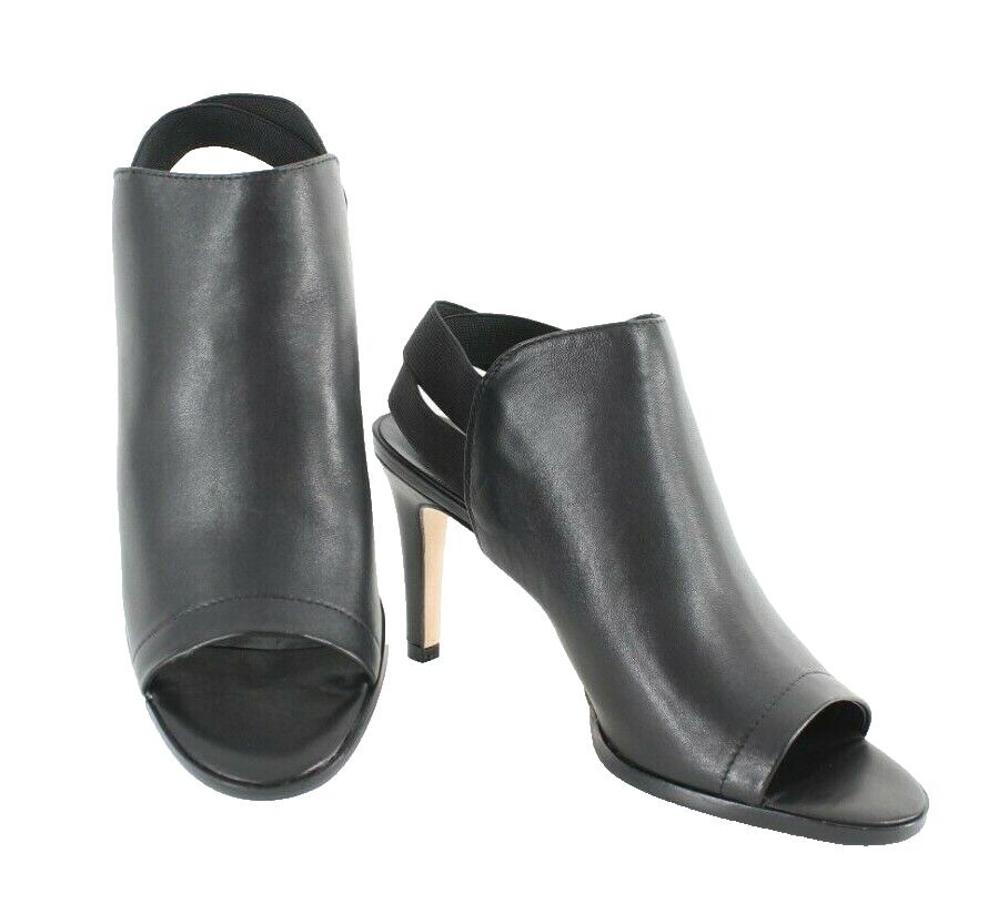 Sesto Meucci NEW Sz 8.5M Black Leather Open Toe 3.5" Heel
