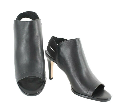 Sesto Meucci NEW Sz 8.5M Black Leather Open Toe 3.5" Heel