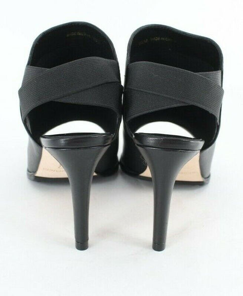 Sesto Meucci NEW Sz 8.5M Black Leather Open Toe 3.5" Heel