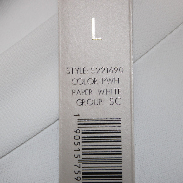 Nic Zoe Top NEW $78 Sz L Paper White V Neck Gathered 100% Polyester Top