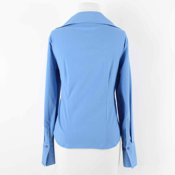 Fred David Sz S Blue Button Up Polyester Nylon Spandex Top
