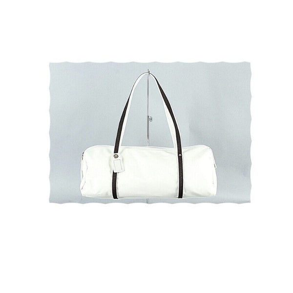 Kate Spade 14 x 5 Ivory Nylon Brown Gold Zip Nylon Water Resist Lining Purse