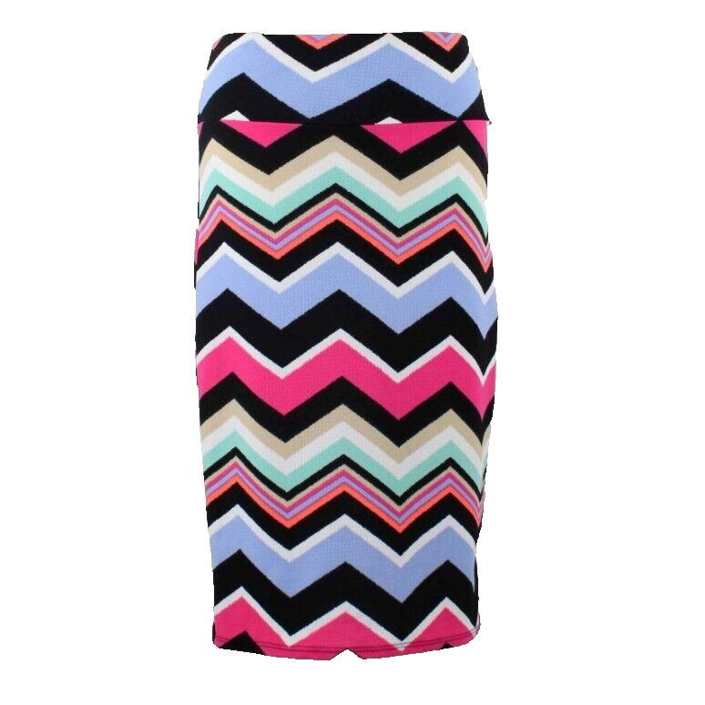 Discreet NEW Sz S (L) Black Multi Polyester Blend Knee Length Pencil Skirt