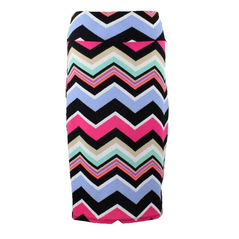 Discreet NEW Sz S (L) Black Multi Polyester Blend Knee Length Pencil Skirt