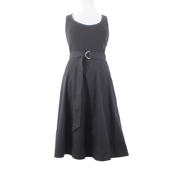 Veronica Beard Dress $448 Sz XL Black Ennis Mixed Media Belted Elastane Dress