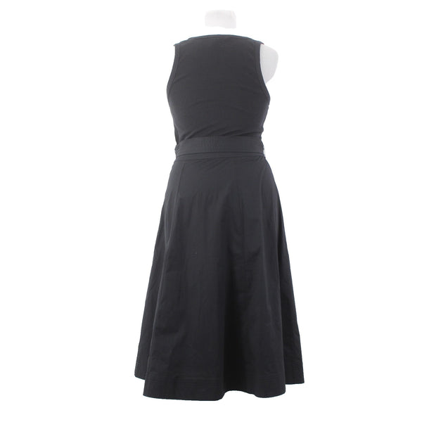 Veronica Beard Dress $448 Sz XL Black Ennis Mixed Media Belted Elastane Dress