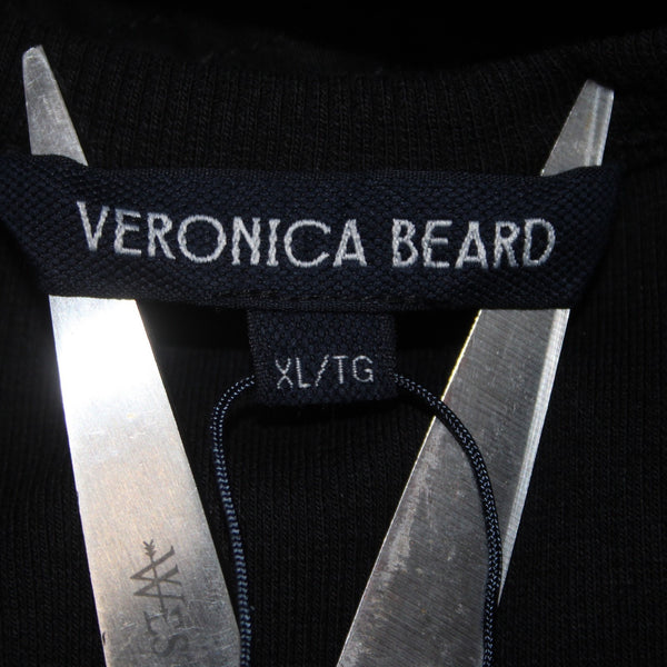 Veronica Beard Dress $448 Sz XL Black Ennis Mixed Media Belted Elastane Dress