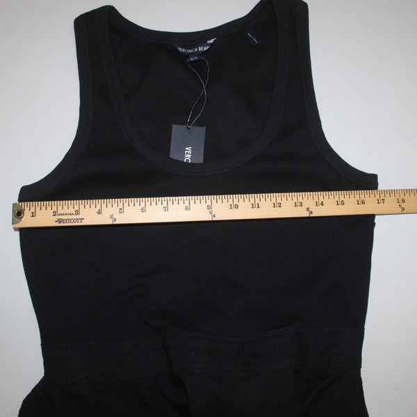 Veronica Beard Dress $448 Sz XL Black Ennis Mixed Media Belted Elastane Dress