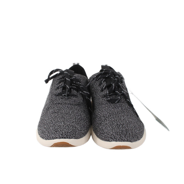 Toms Tennis Shoes NEW Sz 8.5 W Charcoal Gray Black Lace Up Fabric 1" Tennis Shoe
