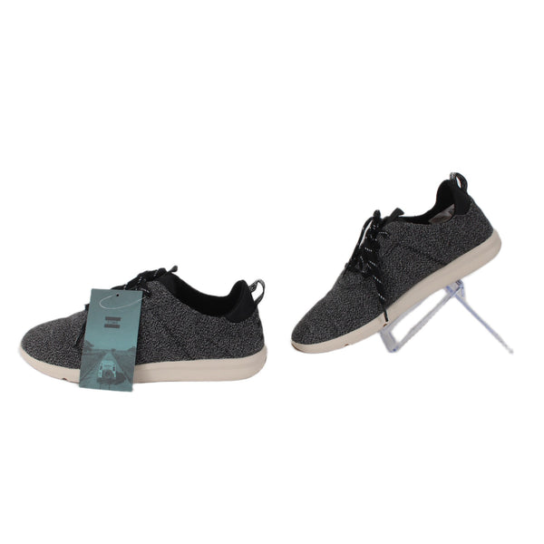 Toms Tennis Shoes NEW Sz 8.5 W Charcoal Gray Black Lace Up Fabric 1" Tennis Shoe