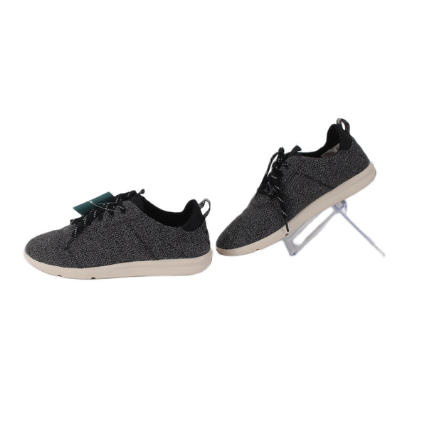 Toms Tennis Shoes NEW Sz 8.5 W Charcoal Gray Black Lace Up Fabric 1" Tennis Shoe