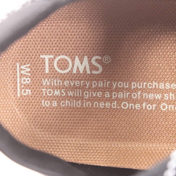 Toms Tennis Shoes NEW Sz 8.5 W Charcoal Gray Black Lace Up Fabric 1" Tennis Shoe