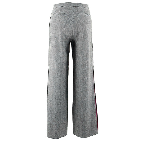 Byblos Sz 42 x 32 Gray Magenta Side Panel Wool Cotton Blend Trouser Pants