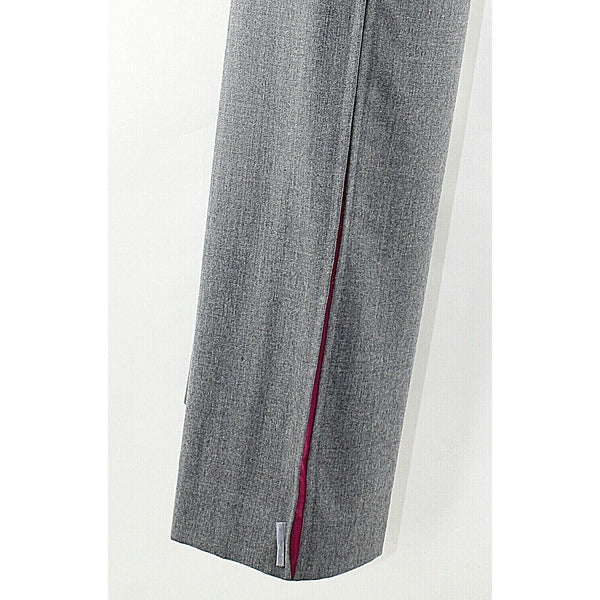 Byblos Sz 42 x 32 Gray Magenta Side Panel Wool Cotton Blend Trouser Pants