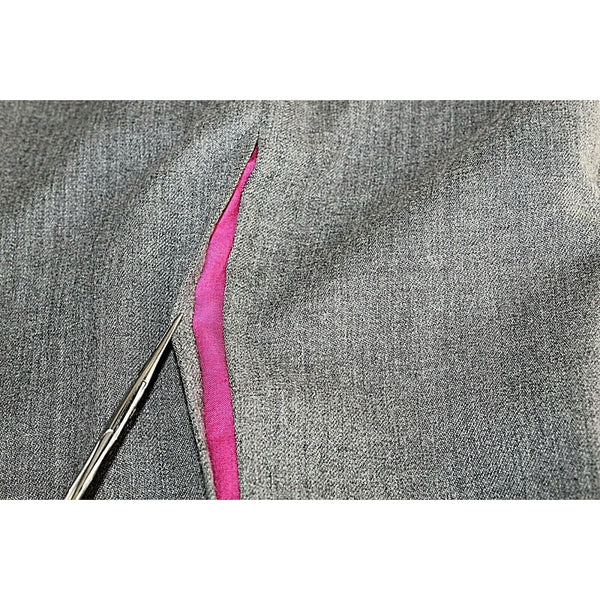 Byblos Sz 42 x 32 Gray Magenta Side Panel Wool Cotton Blend Trouser Pants