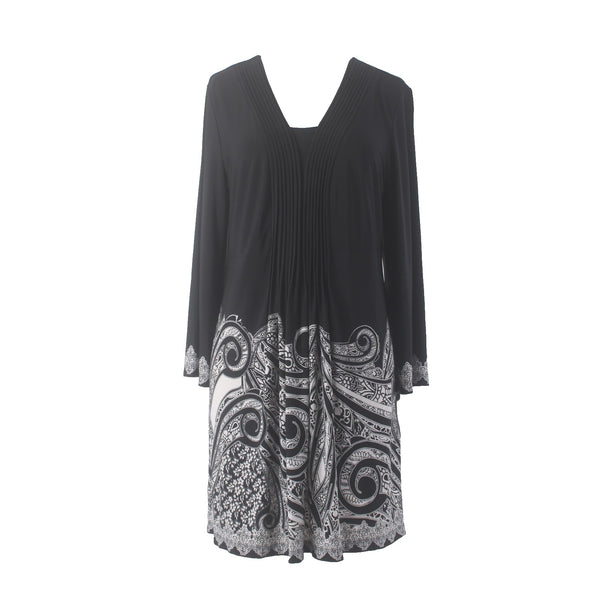 Alfani Dress Sz L Black White Peplum UnLined Polyester Spandex Dress