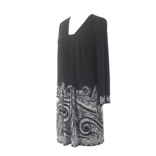 Alfani Dress Sz L Black White Peplum UnLined Polyester Spandex Dress