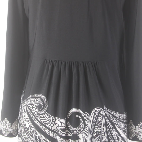 Alfani Dress Sz L Black White Peplum UnLined Polyester Spandex Dress