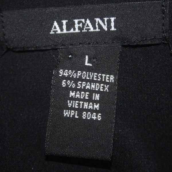 Alfani Dress Sz L Black White Peplum UnLined Polyester Spandex Dress