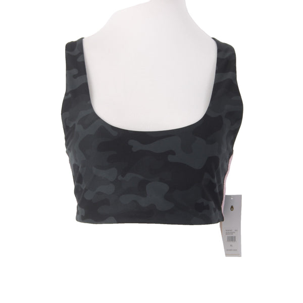 Spiritual Gangster AW Sports Bra NEW $68 Sz XL Black Gray Camo Racerback Poly