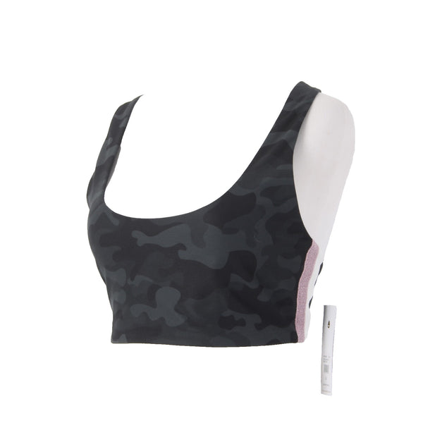 Spiritual Gangster AW Sports Bra NEW $68 Sz XL Black Gray Camo Racerback Poly
