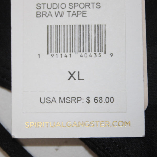 Spiritual Gangster AW Sports Bra NEW $68 Sz XL Black Gray Camo Racerback Poly