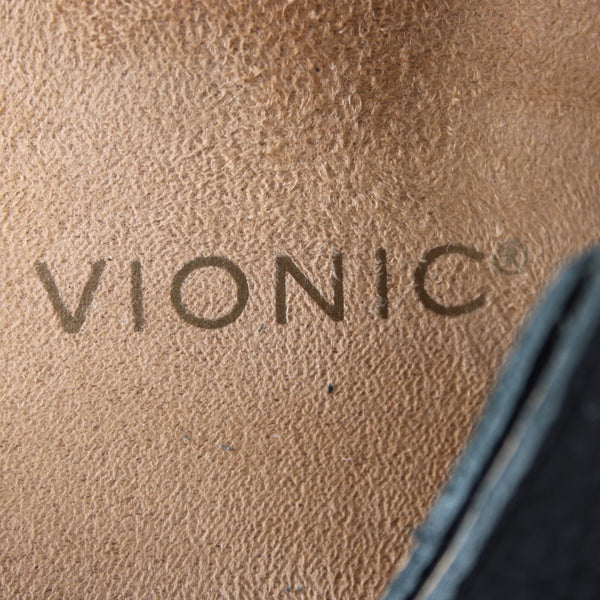 Vionic Jeanne Womens Slides Sz 9 M Casual Black Leather Braid Slip-On Sandals