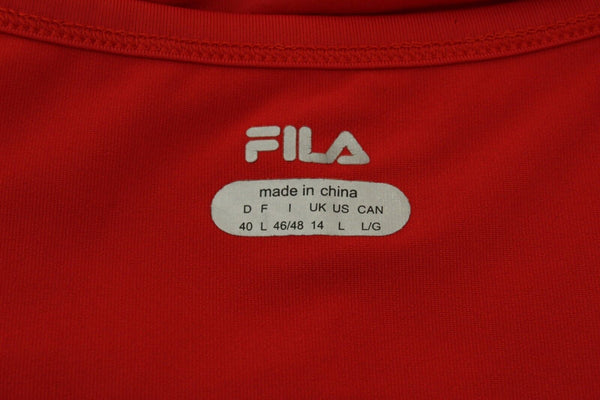 Fila Size L Red Gather Scoop Neck Activewear Polyester Spandex Tank Top