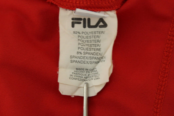 Fila Size L Red Gather Scoop Neck Activewear Polyester Spandex Tank Top