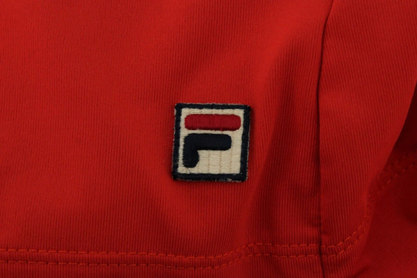 Fila Size L Red Gather Scoop Neck Activewear Polyester Spandex Tank Top