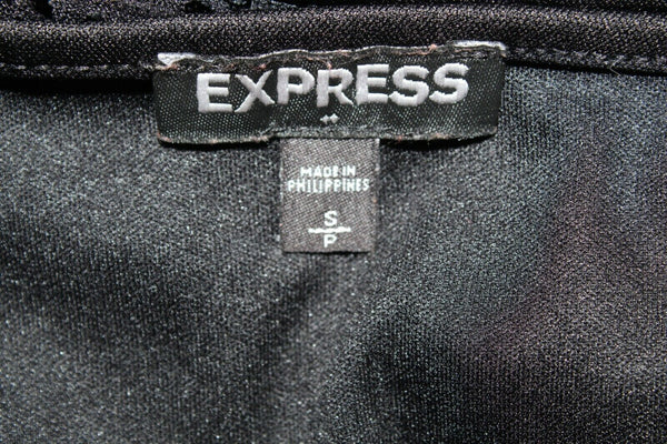 Express Sz S Black Lace Over Slip 100% Polyester Lined Dress