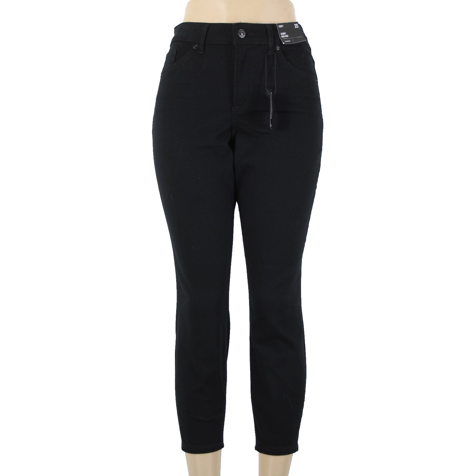 Express NEW $80 Sz 2S x 25 Black Denim Skinny High Rise Cotton Polyester Jeans