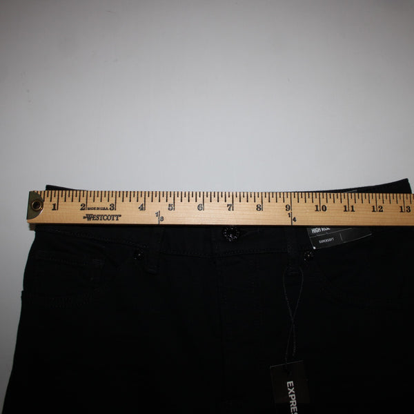 Express NEW $80 Sz 2S x 25 Black Denim Skinny High Rise Cotton Polyester Jeans