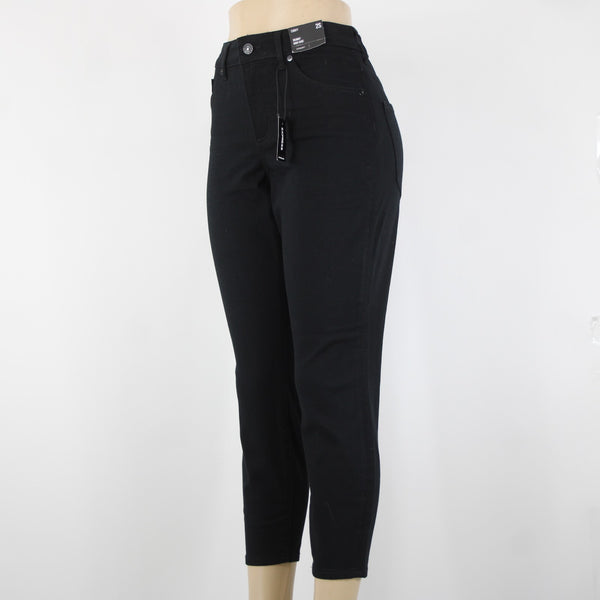 Express NEW $80 Sz 2S x 25 Black Denim Skinny High Rise Cotton Polyester Jeans