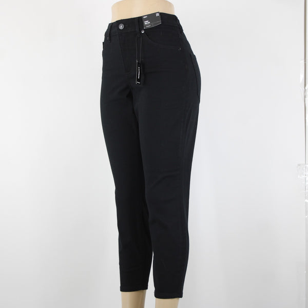 Express NEW $80 Sz 2S x 25 Black Denim Skinny High Rise Cotton Polyester Jeans