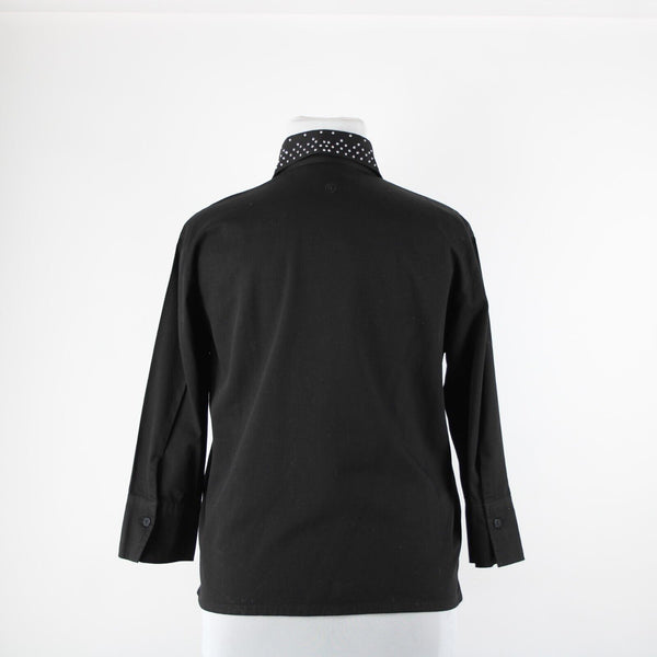Christine Alexander Sz M Black Rhinestone 100% Cotton Lightweight Unlined Jacket
