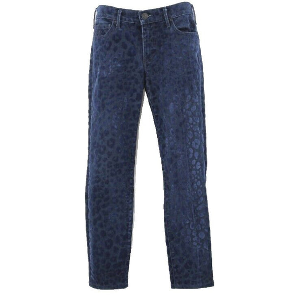 True Religion Halle Sz 26 x 26 Navy Velvet Animal Print Cotton Blend Jeans