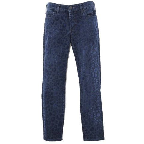 True Religion Halle Sz 26 x 26 Navy Velvet Animal Print Cotton Blend Jeans