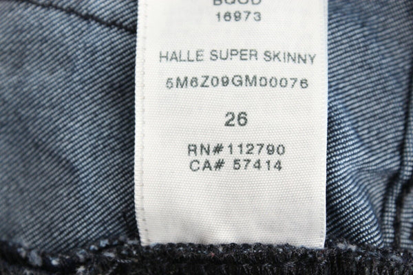 True Religion Halle Sz 26 x 26 Navy Velvet Animal Print Cotton Blend Jeans